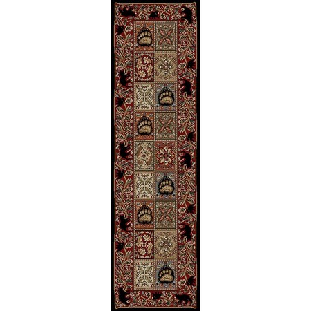 Sleep Ez 2 ft. 3 in. x 7 ft. 7 in. American Destination Masters Lodge Ebony Area Rug SL2464785